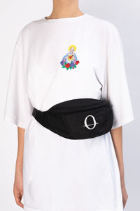 Deptford black cotton bum bag with white logo