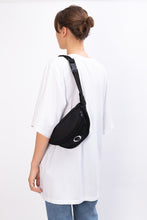 Deptford black cotton bum bag with white logo