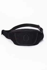 Deptford black cotton bum bag with black logo