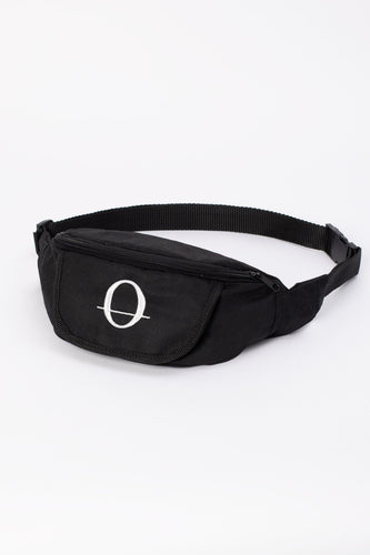 Deptford black cotton bum bag with white logo