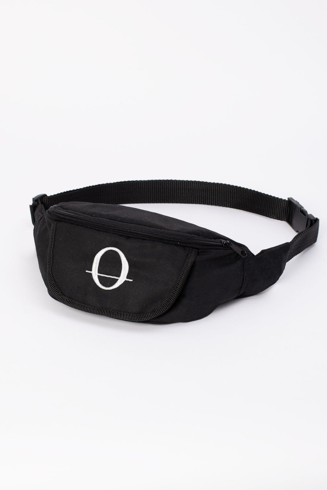 Deptford black cotton bum bag with white logo