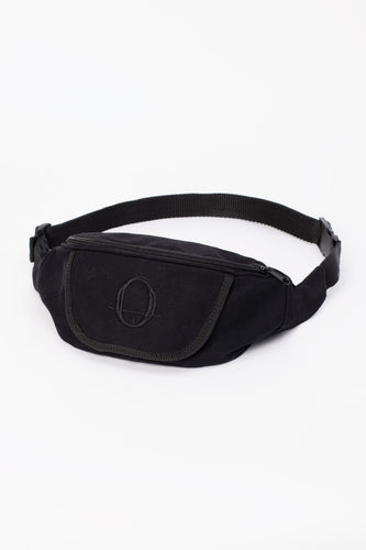 Deptford black cotton bum bag with black logo