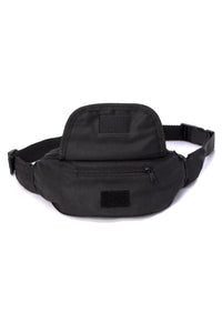 Deptford black cotton bum bag with white logo
