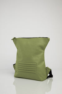 Brockley olive green leather unisex backpack
