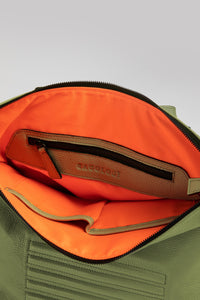 Brockley olive green leather unisex backpack