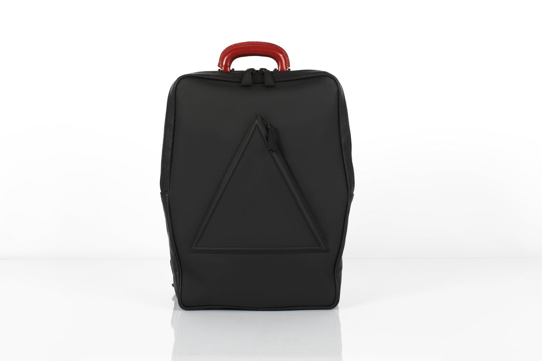 Barbican black leather unisex backpack