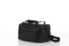 Waterloo black leather unisex travel bag