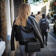 Old Street black leather unisex box bag