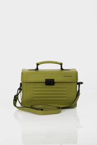 Old Street olive green leather unisex box bag