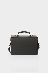 Old Street black leather unisex box bag