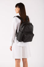 Soho black leather unisex backpack