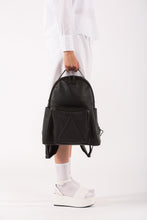 Soho black leather unisex backpack