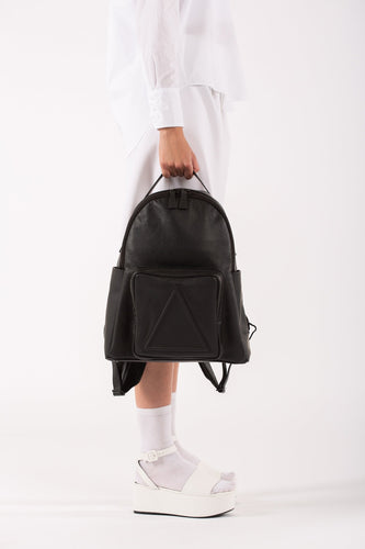 Soho black leather unisex backpack