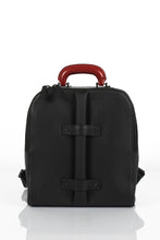 Brixton black leather unisex backpack