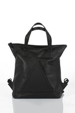 Hoxton black leather unisex travel backpack/bag