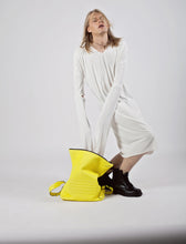 Brockley yellow leather unisex backpack