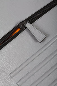 Holborn light grey leather two in one unisex backpack