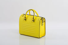 Bright yellow real leather stylish shoulder bag satchel - Bagology