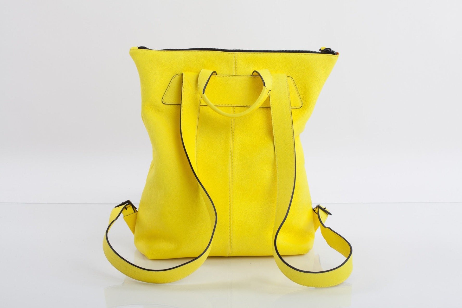 cheap yellow leather backpack Leather urban unisex backpack
