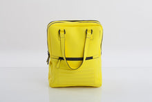 Yellow leather stylish unisex two in one backpack handbag - Bagology