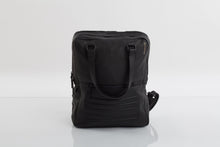 Black leather stylish unisex two in one backpack handbag - Bagology