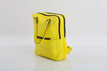 Yellow leather stylish unisex two in one backpack handbag - Bagology