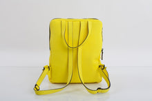 Yellow leather stylish unisex two in one backpack handbag - Bagology