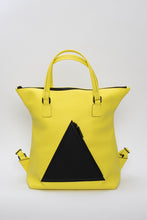 Hoxton yellow leather unisex travel backpack/bag