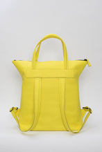 Hoxton yellow leather unisex travel backpack/bag