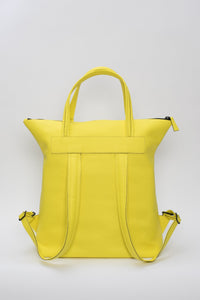 Hoxton yellow leather unisex travel backpack/bag