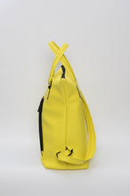 Hoxton yellow leather unisex travel backpack/bag