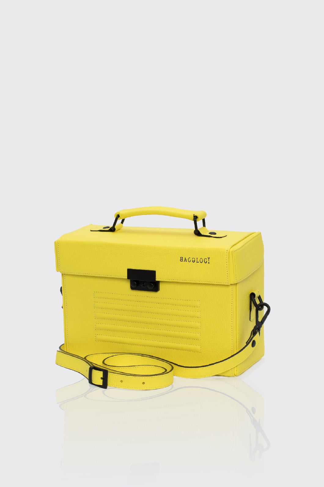 Old Street yellow leather unisex box bag