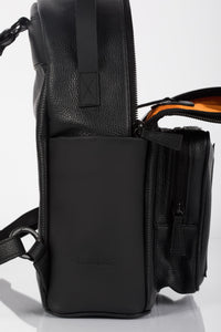 Soho black leather unisex backpack