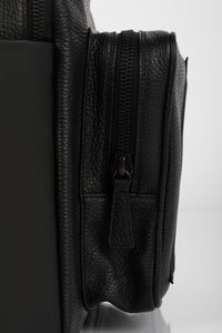 Soho black leather unisex backpack