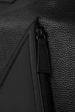 Hoxton black leather unisex travel backpack/bag