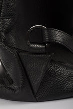Hoxton black leather unisex travel backpack/bag