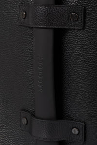 Brixton black leather unisex backpack