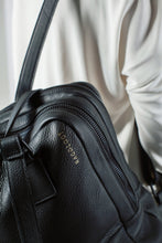 Black leather stylish unisex two in one backpack handbag - Bagology