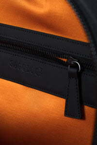 Brixton black leather unisex backpack