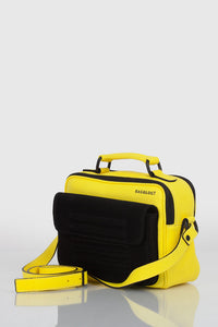 Bright yellow real leather stylish shoulder bag handbag - Bagology